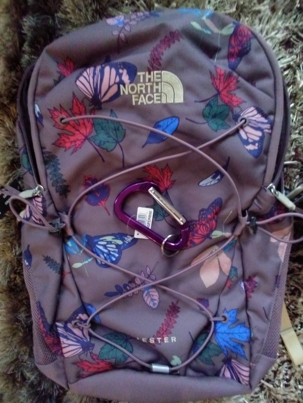 The North Face Jester Backpack in Fawn Grey Fall w/Purple ๐ Accents + Bonus - Picture 5 of 11